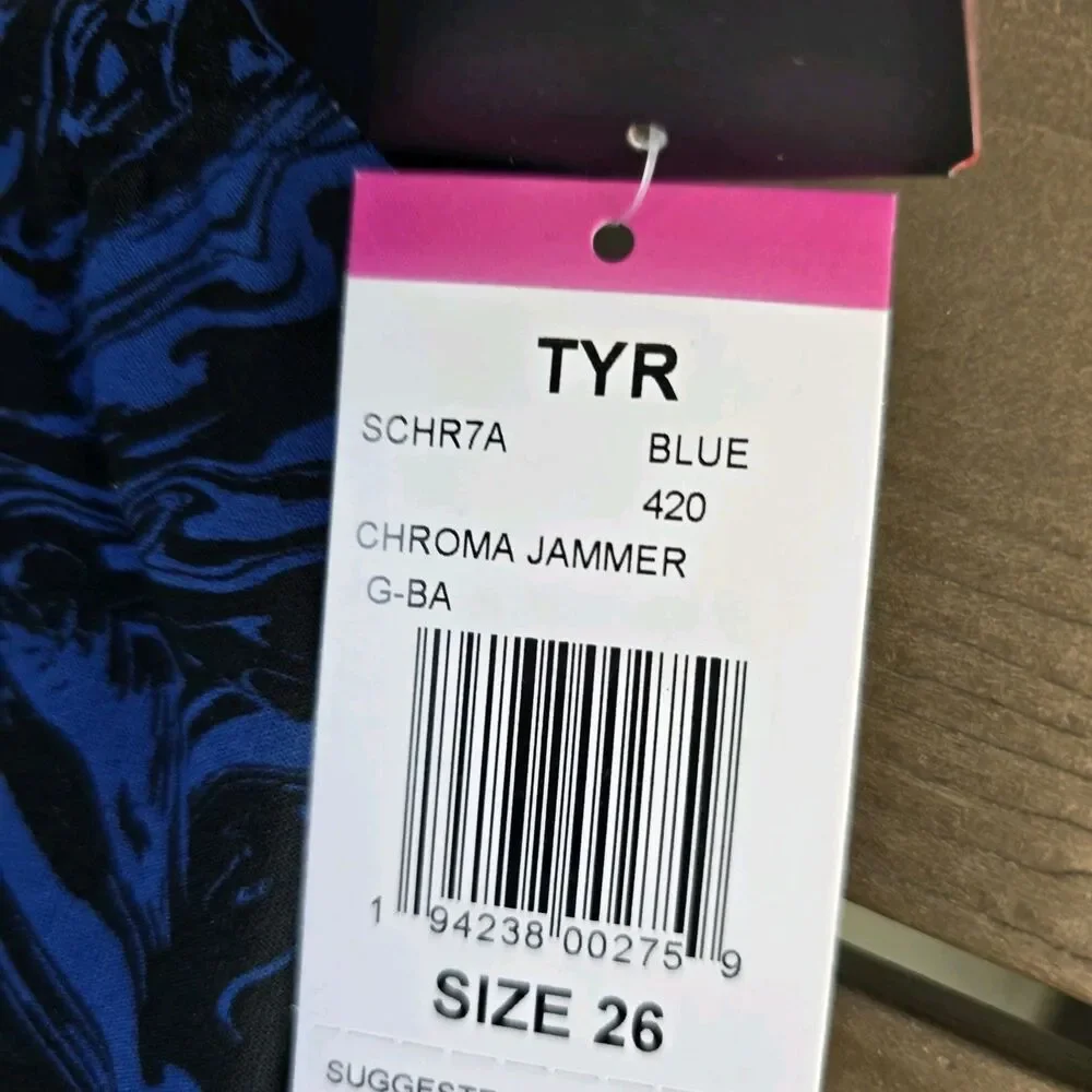 TYR Youth Boy's Durafast Elite Blue Chroma All Over Jammer Sz 26 NEW